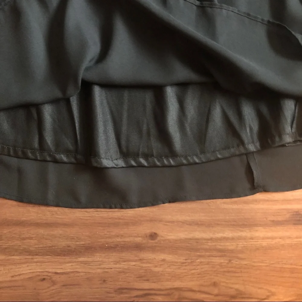 Vintage Black Chiffon Pleated Lined Pull-on Skirt Size 12 - Picture 6 of 13